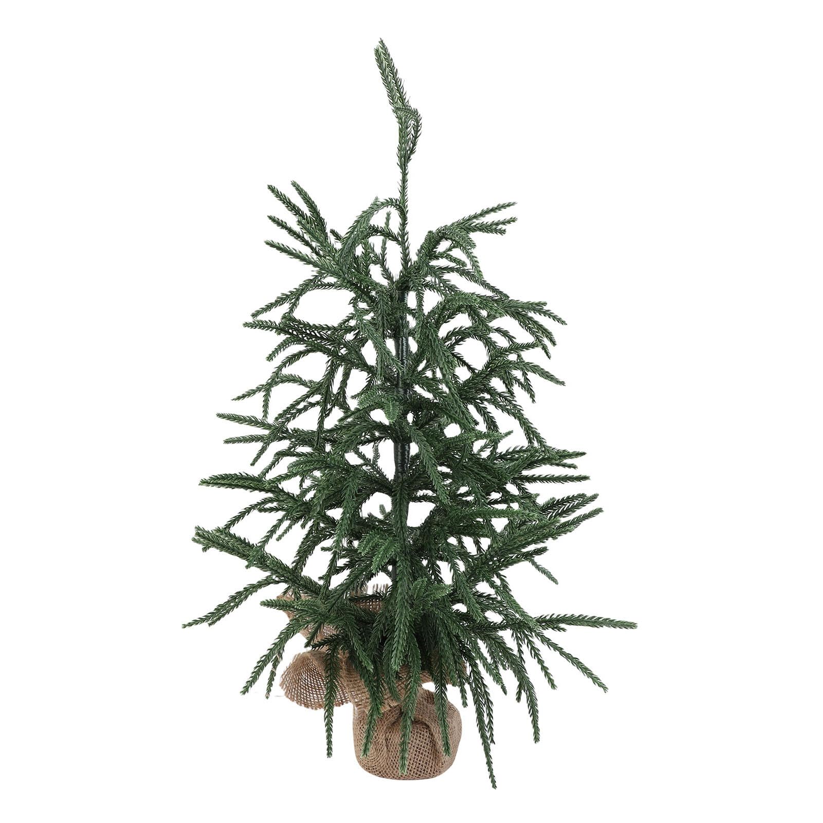 Piccolo albero di Natale artificiale, 60 cm, mini pino verde, decorazione da tavolo per casa, centrotavola per le vacanze, decorazione per tavolo da pranzo al chiuso