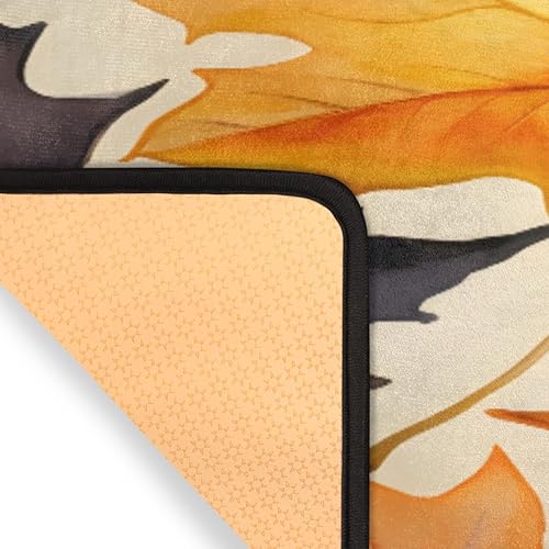 Miniatura 5 de Pardick 2 Pieces Bath Mat Set, Autumn Maple Leaves U-Shaped Bath Mat Toilet Rug Bathroom Mat Set with Bath Rug Mat, Dreamy Leaves Mat for Bathroom