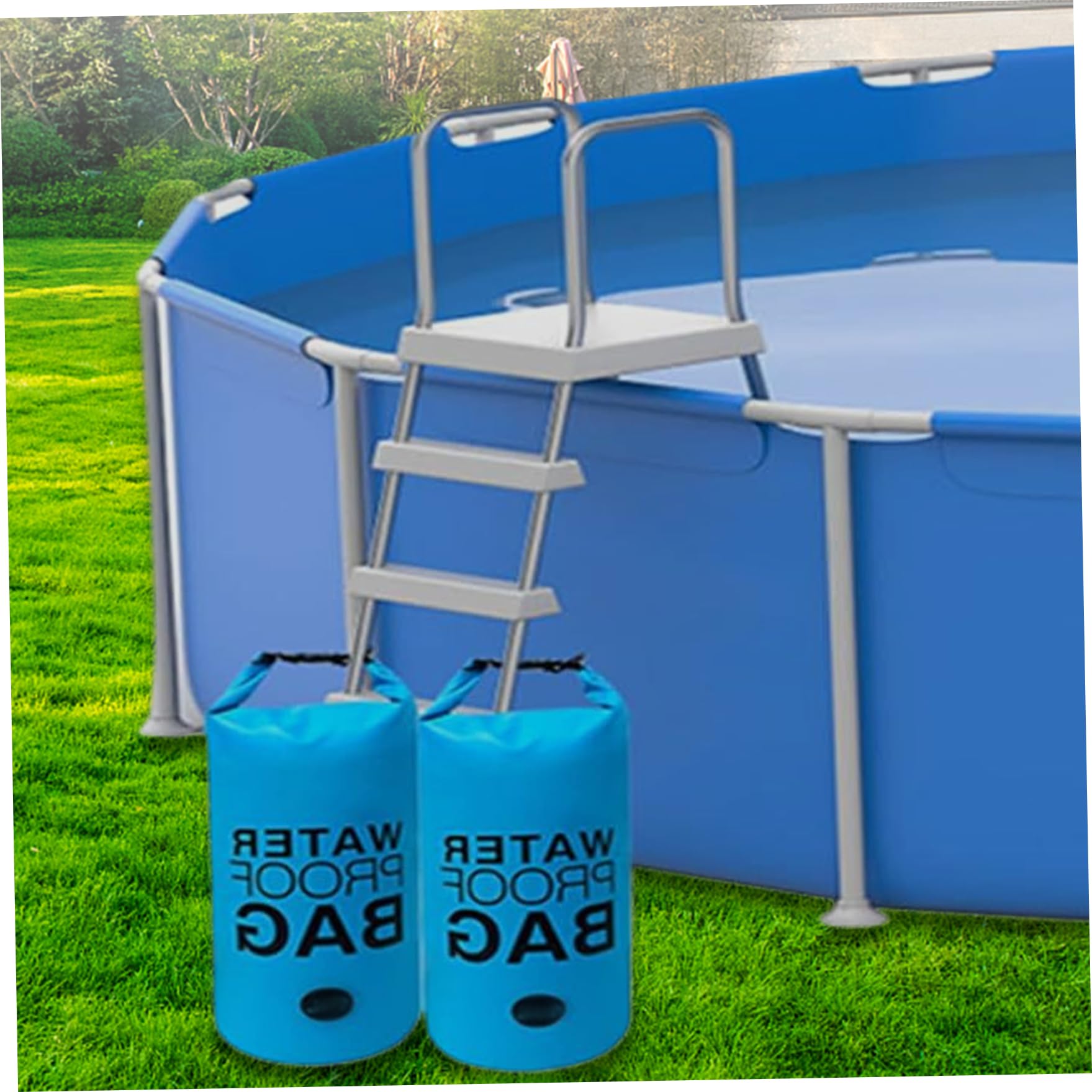 Poids d'échelle de Piscine 2 pièces 30L Poids de Marche de Piscine Sacs de Sable de Piscine en PVC 500D imperméables remplissables Poids de Piscine Hors Sol/creusée Polyvalents