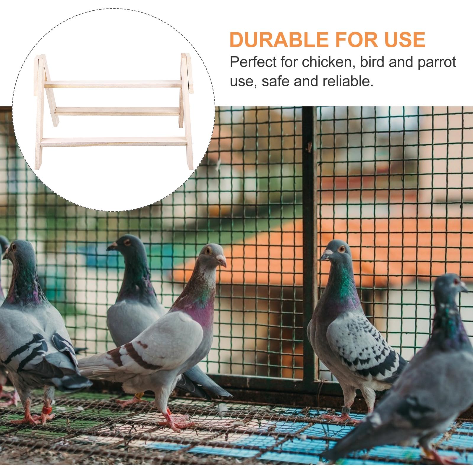 GALPADA Posatoio per Intrattenimento in Legno Beige Supporto per Galline e Addestramento per Polli da Gabbia Uccelli Domestici per Uso Interno
