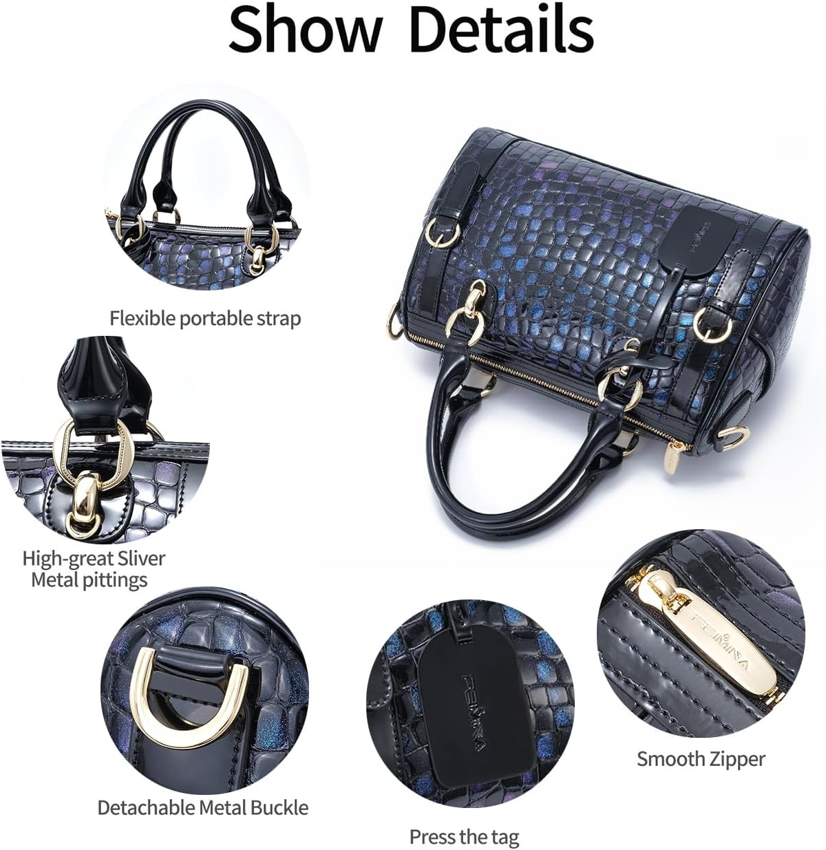 Women's Large Genuine Leather Shoulder Handbags, Luxury Tote Bag Premium Purse Crossbody Bags with Detachable Shoulder Strap - Image 5