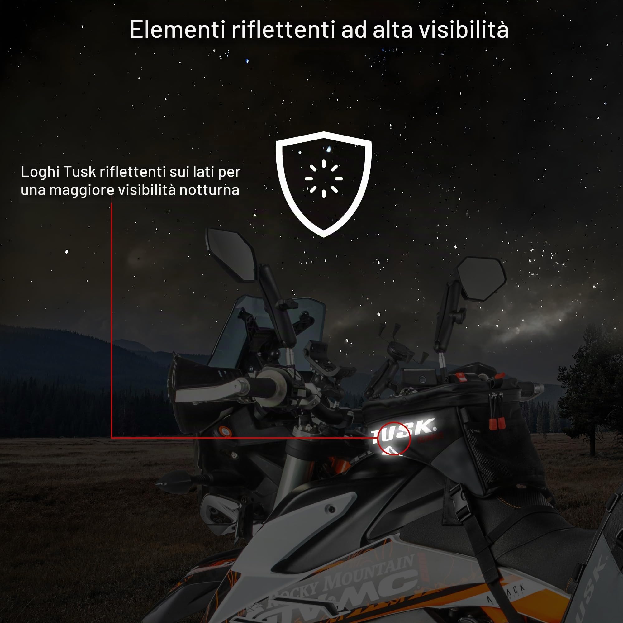 Tusk Olympus Adventure - Borsa da serbatoio per moto, misura S