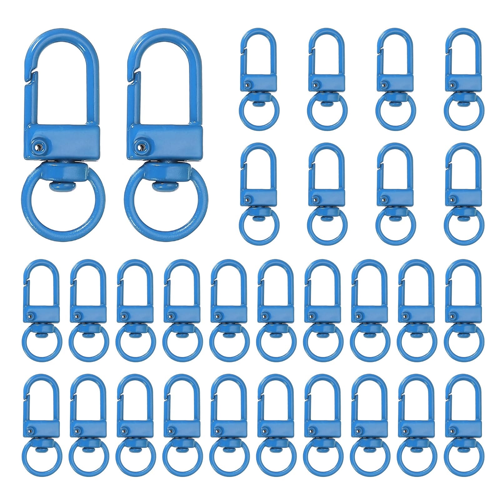 Mousquetons pour sacs à main et porte-clés uxcell en métal bleu foncé avec anneau pivotant