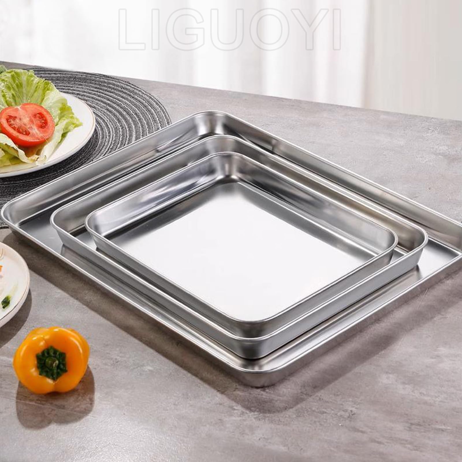 Teglia Forno Acciaio Inox 23.5x17.5x2.5cm - Antiaderente, Lavabile Lavastoviglie, Per Dolci E Arrosti - Foto 10