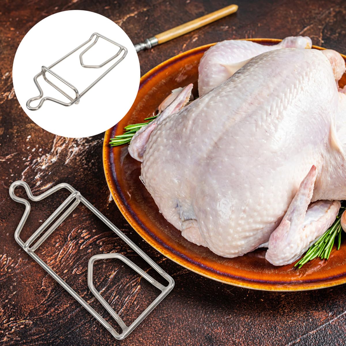 Edelstahl Fleischerhaken Hühneraufhänger Brathähnchen Haken Einschneidiger Fleischaufhänger für Geflügel Schlachtung und Trocknung