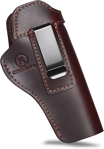 Miniatura 1 de KOSIBATE 1911 Funda de cuero IWB oculta para pistola compatible con Colt 1911, Springfield 1911, Sig 1911, Browning 1911, S&W 1911 y más
