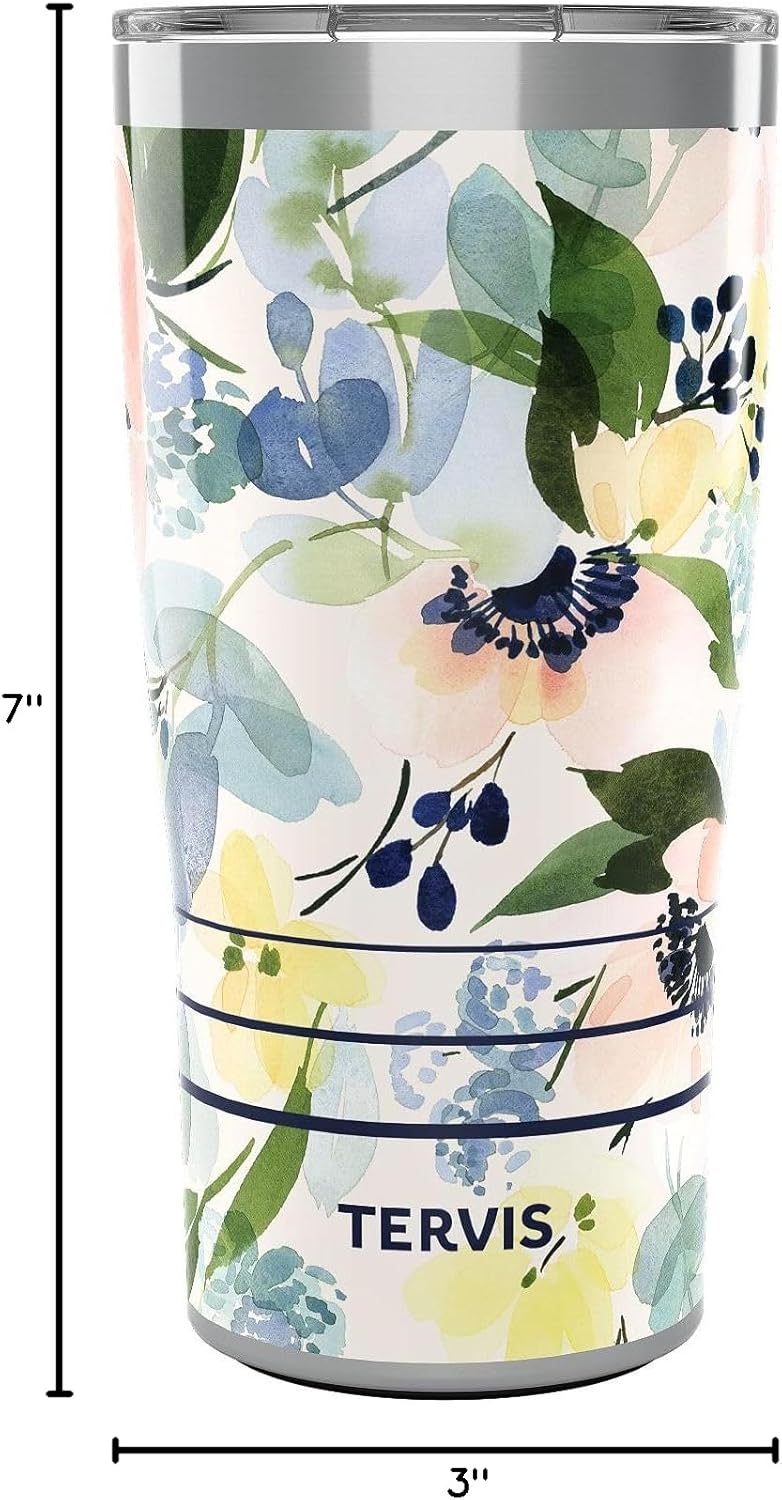 Tervis Traveler Yao Cheng - Floral Anemones Triple Insulated Tumbler Travel Cup Keeps Drinks Cold & Hot, 20oz, Stainless Steel - Image 9