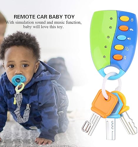 Miniatura 5 de VBESTLIFE Llaves de juguete funky para niños pequeños y bebés, juguete inteligente, control remoto de coche, juego de simulación musical para niños