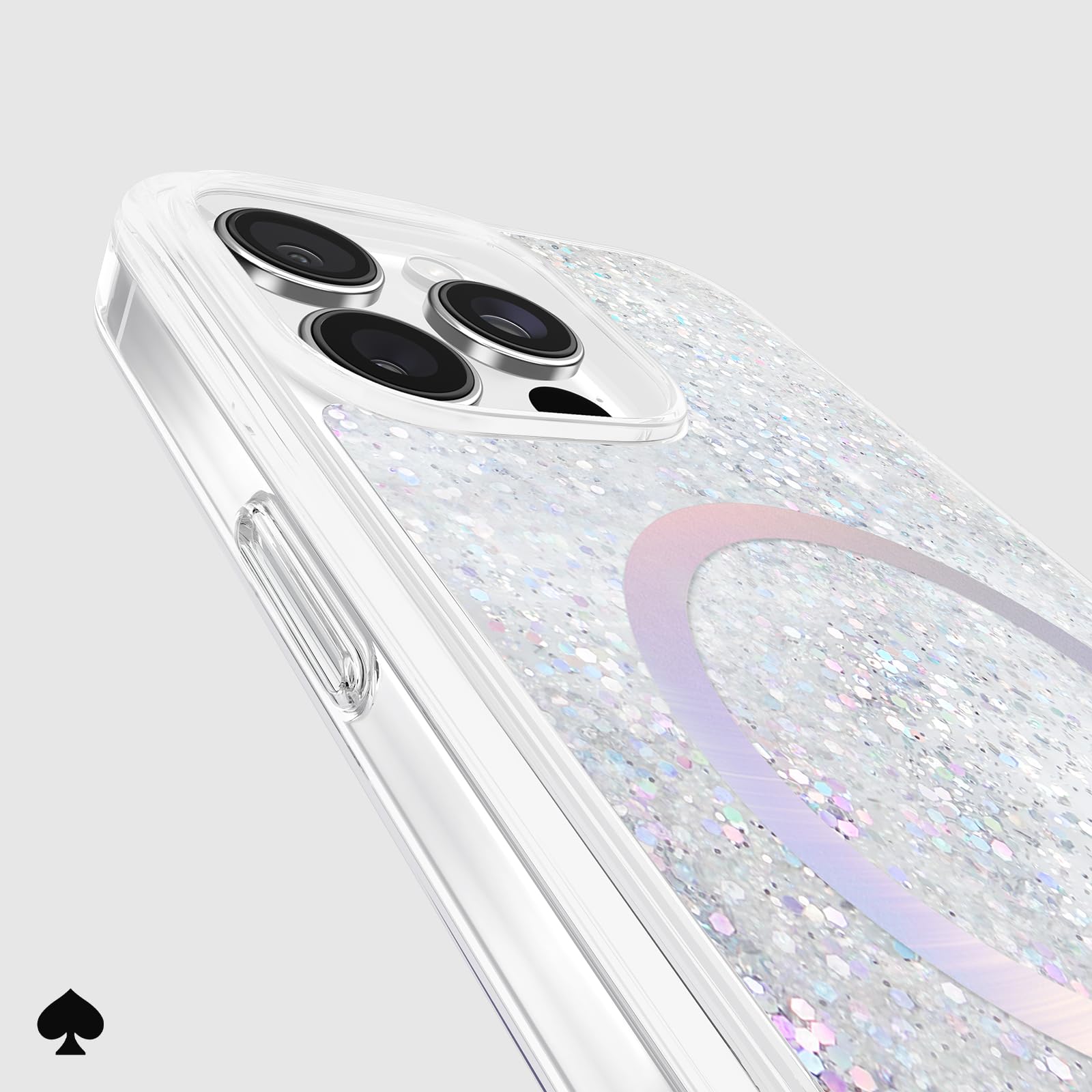 Kate Spade New York Etui na iPhone'a 16 Pro Max – kompatybilne z MagSafe – designerskie etui na telefon – płynny brokat opalizujący