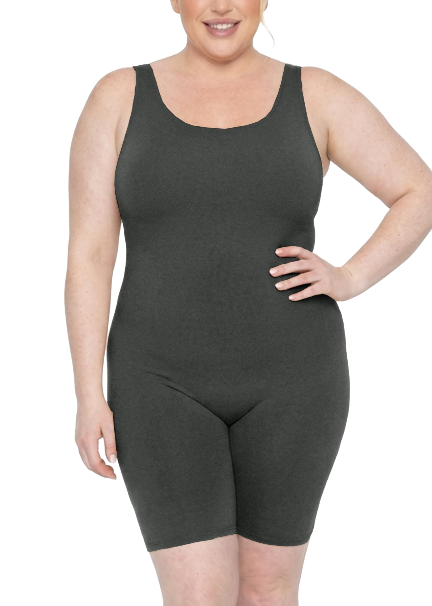 STRETCH IS COMFORT Women's Plus Size Teamwear Cotton Tank Unitard