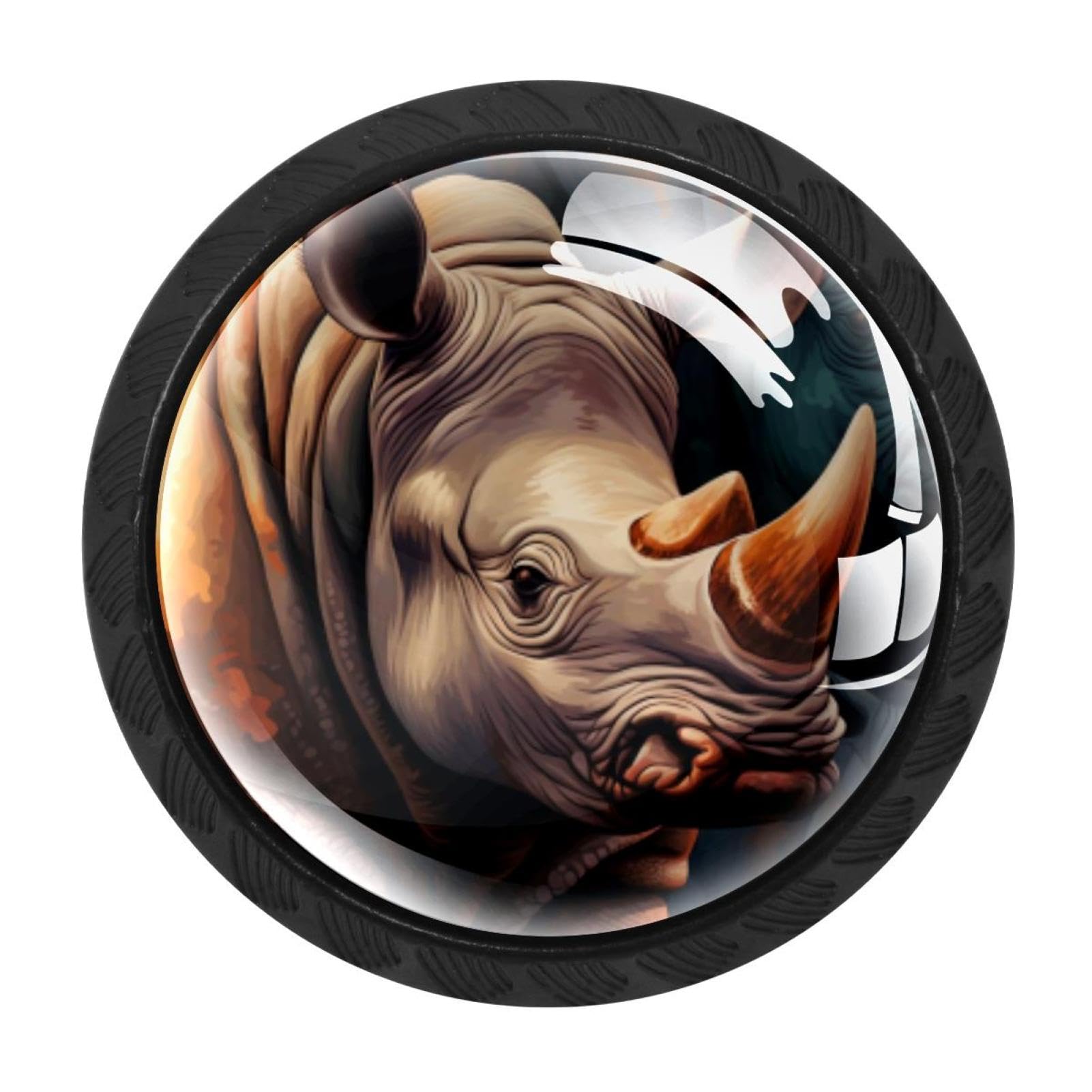 CHENZZZZ 4 Pieces Kitchen Cabinet Knobs Rhinoceros Drawer Knobs Dresser Knobs Drawer Pulls Door Knobs Dresser Drawer Handles Knobs for Dresser Drawers