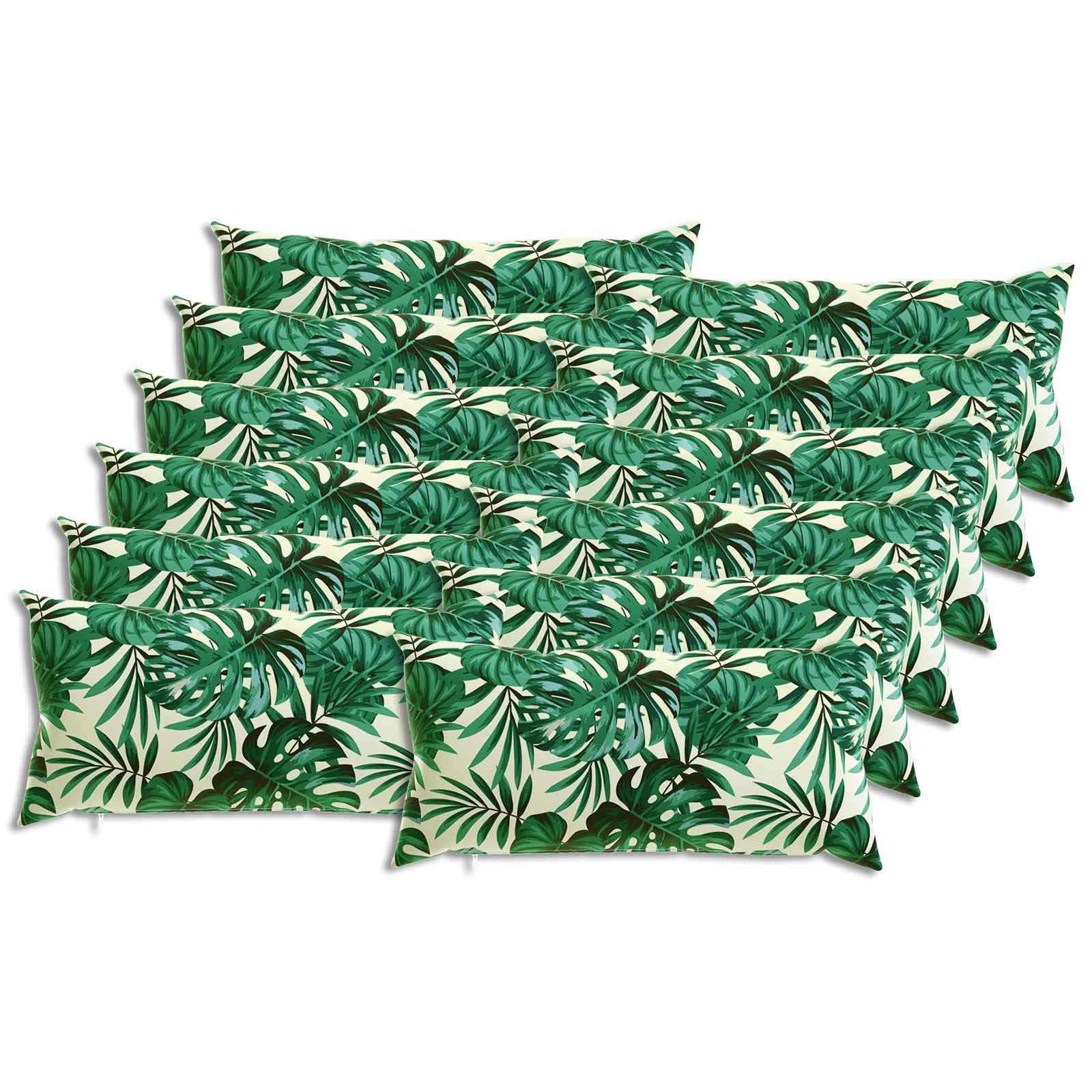 vidaXL Cushion Cover 12 pcs HEERLEN Leaf Pattern 40 x 80 cm Polyester