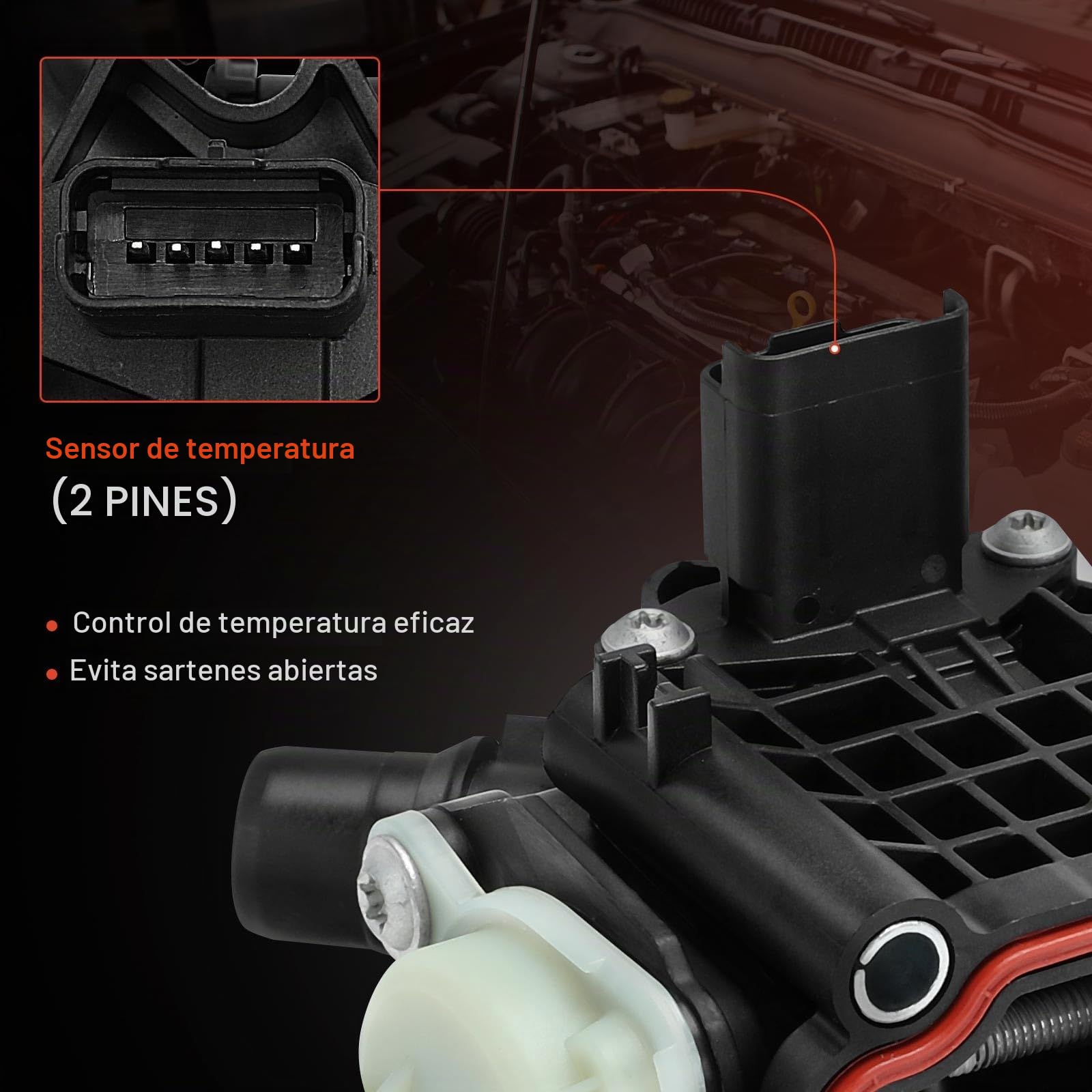 Frankberg Termostato de refrigerante 98°C 9804160380 | Compatible con: Autobús Zafira Life K0, Furgoneta C-Max II, Grandland X A18 P1UO, 308 II L3 LB LH LP LW