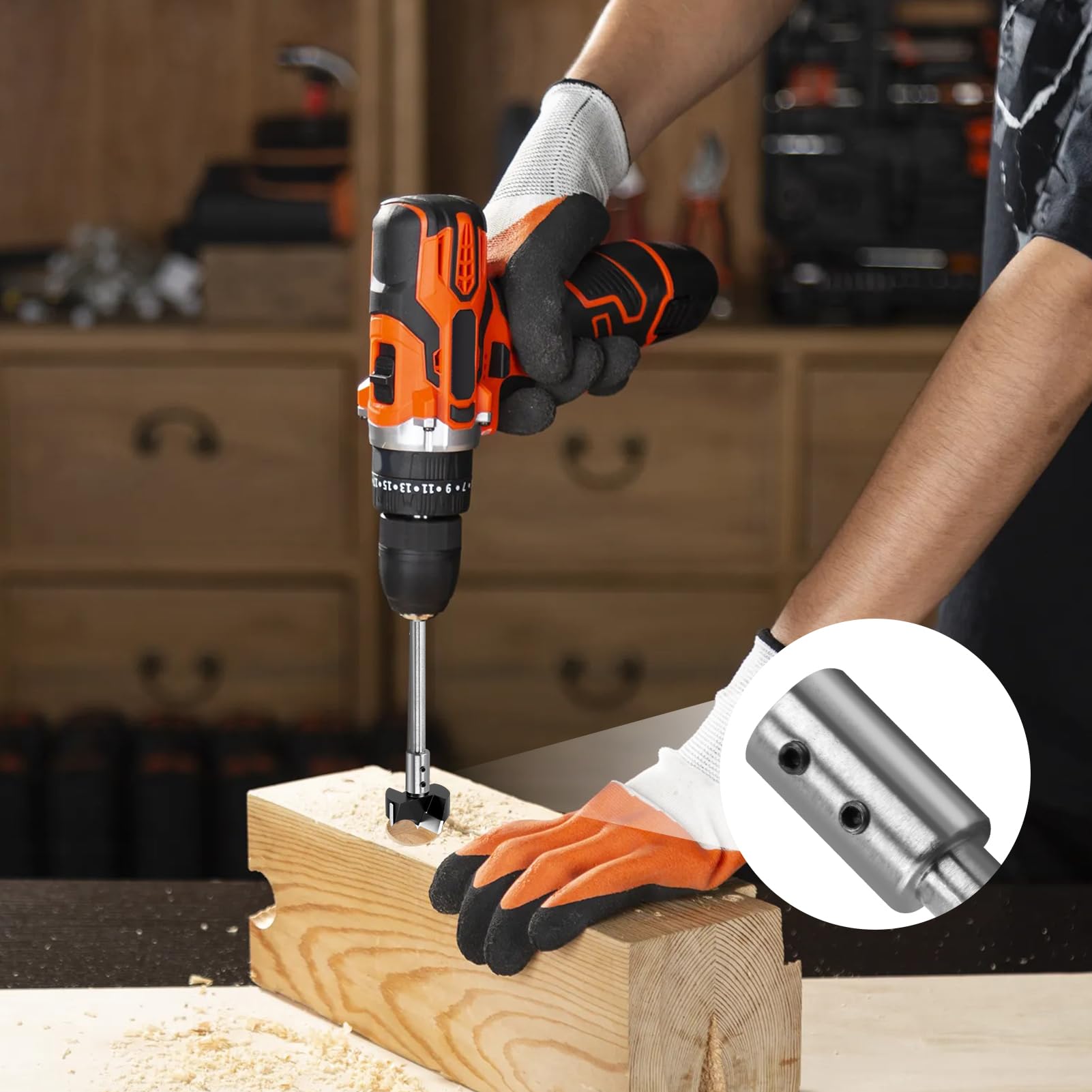 Prolunga Extra Lunga da 170 mm per Trapani Forstner con Codolo da 3/8", Accessorio Indispensabile per Fresature Profonde e Precise in Legno e Altri Materiali