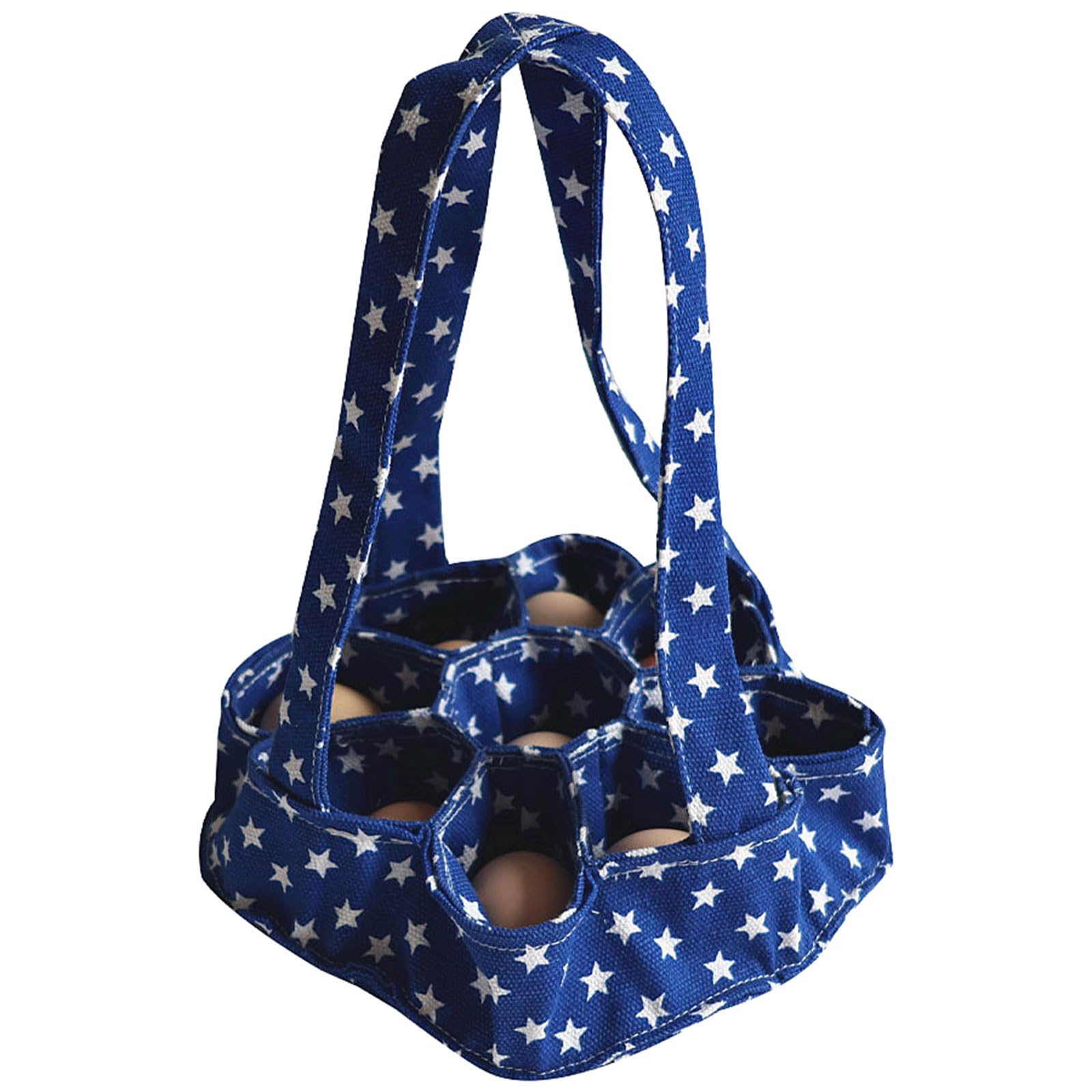 Tsophreniq Practical Eggs Collection Tool Canvas Fabric Basket with Comfortable Handle Chicken Eggs Storage Basket Fabric Collection
