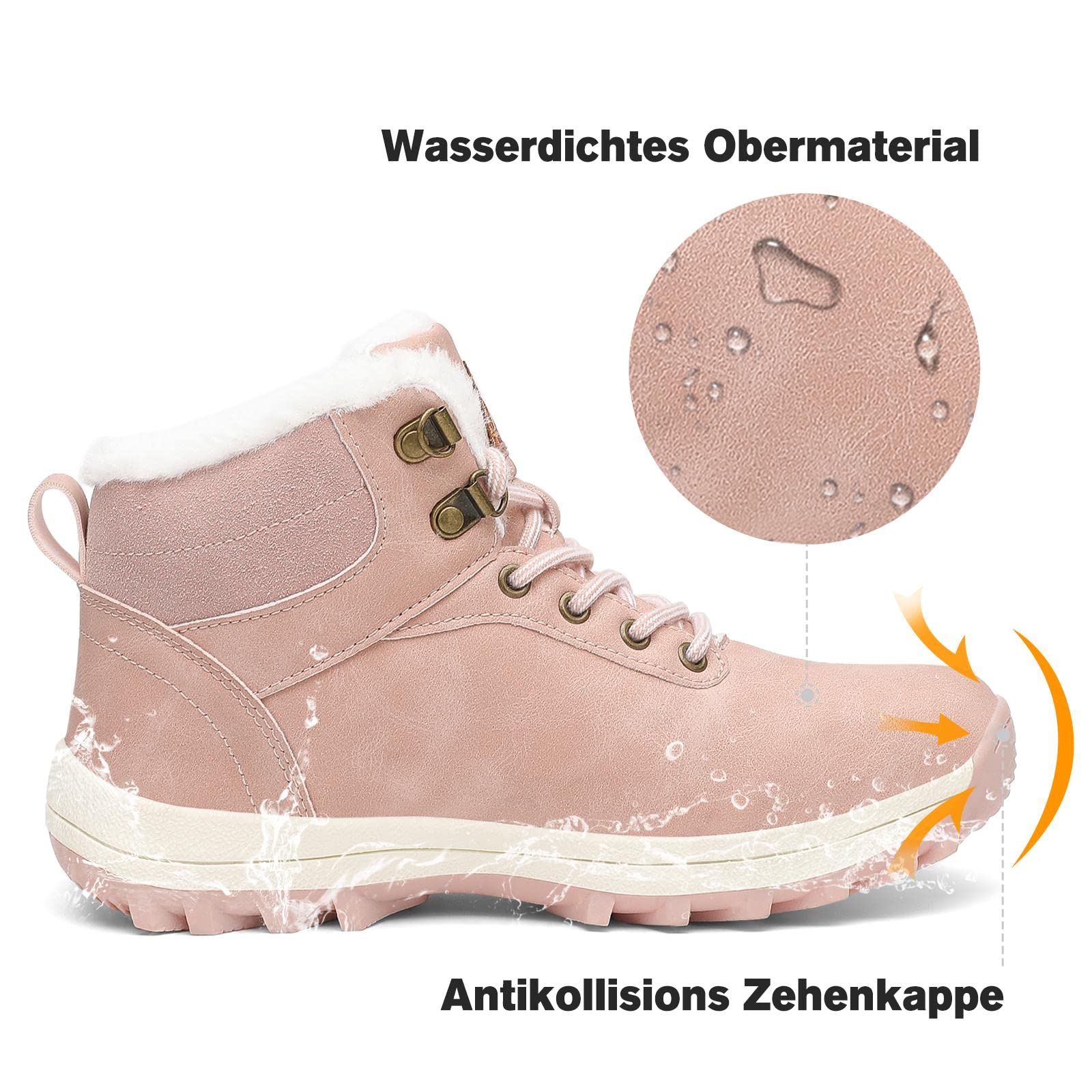 Mishansha Stivali Uomo Donna Invernali Impermeabili Stivaletti Neve Antiscivolo,Gr.36-48