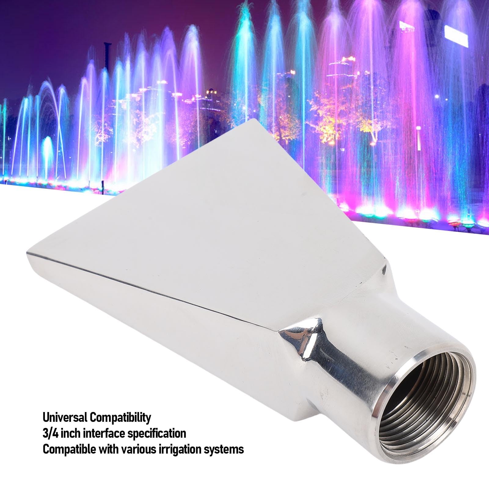 GOTOTOP Fan Shaped Fountain Spray Nozzle, Duck Bill Sprinkler with Large Water Outlet for Garden Pond, Flat Nozzle 3/4 Inch Thread for Garden Pond