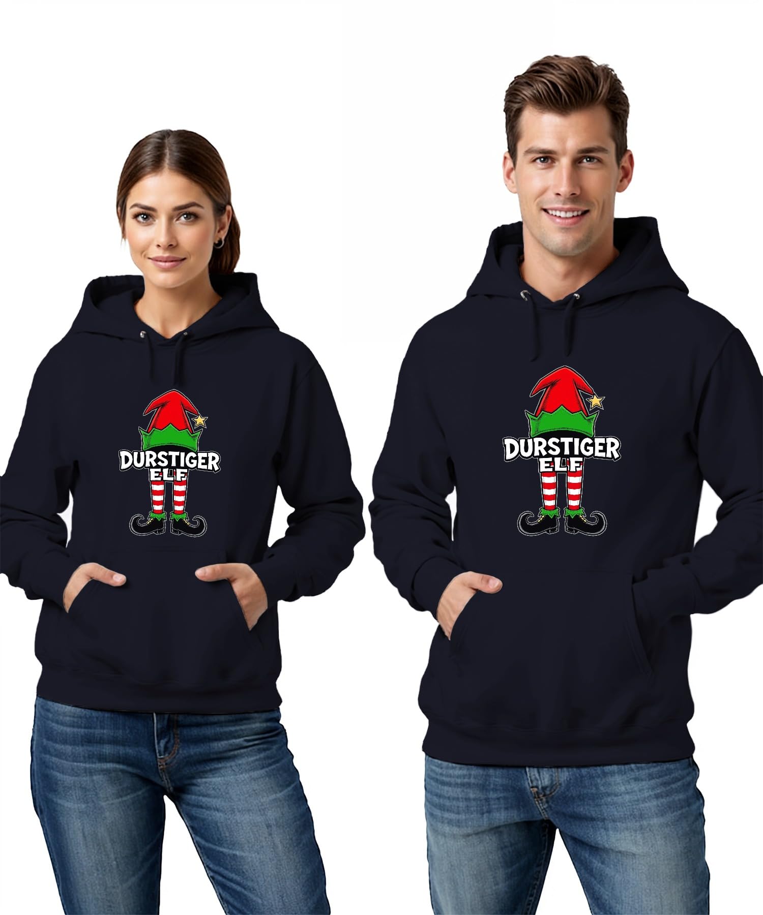DURSTIGER ELF śmieszny prezent na Boże Narodzenie, święta Bożego Narodzenia, elfy, uniseks bluza z kapturem