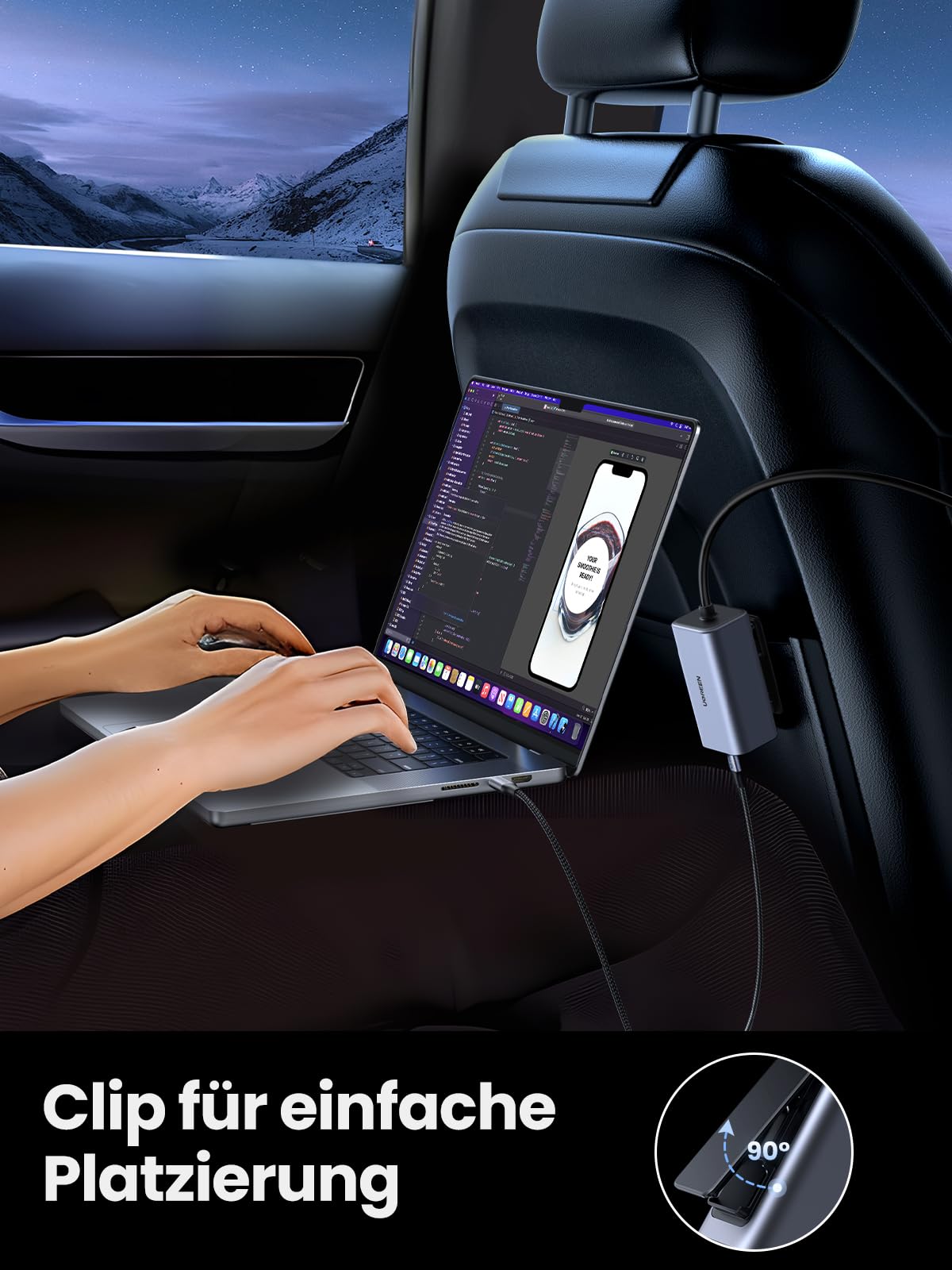 UGREEN 150W 4 in 1 Zigarettenanzünder USB C GaN PD3.1 schnell | kompaktes Verteiler, 140W USB C Ausgang, zigarettenanzünder Adapter kfz ladegerät für iPhone 17, Macbook, iPad, Gps usw.