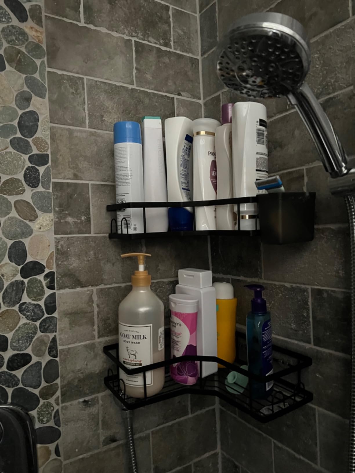 AKTECKE Corner Shower Caddy Bathroom Organizer Adhesive Shower Rack Bathtub Shelves - 3Pack No Drilling Shower Shelf photo review