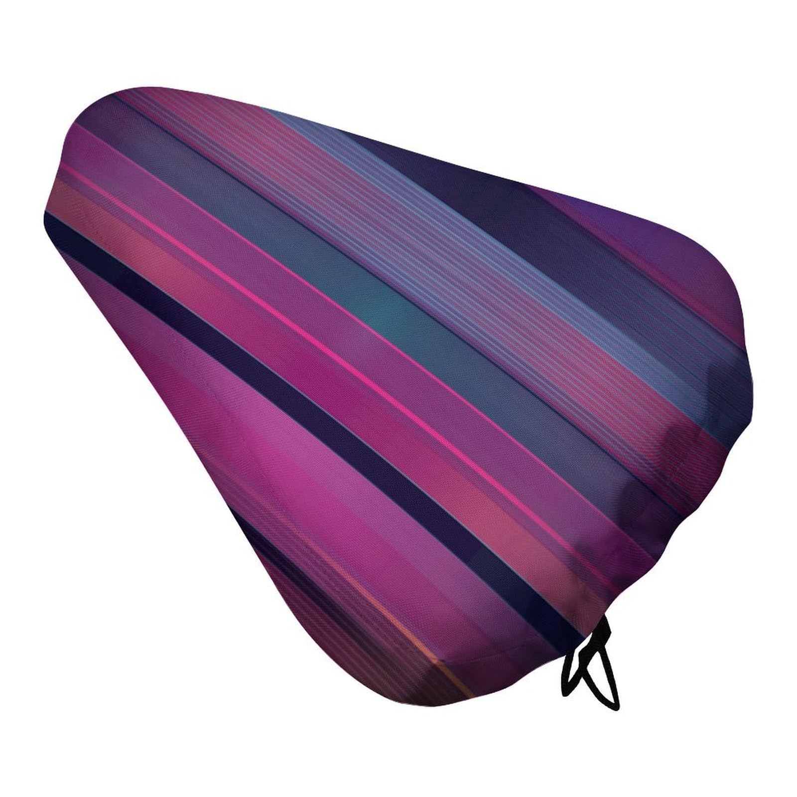 Treer Bike Seat Cover Waterproof, Outdoor Bicycle Saddle Rain Dust Cover with Elastic, Water Resistant Bicycle Seat Protector Shield Non-Slip for Journey and Travel (Colorful texture 5,27x37cm)