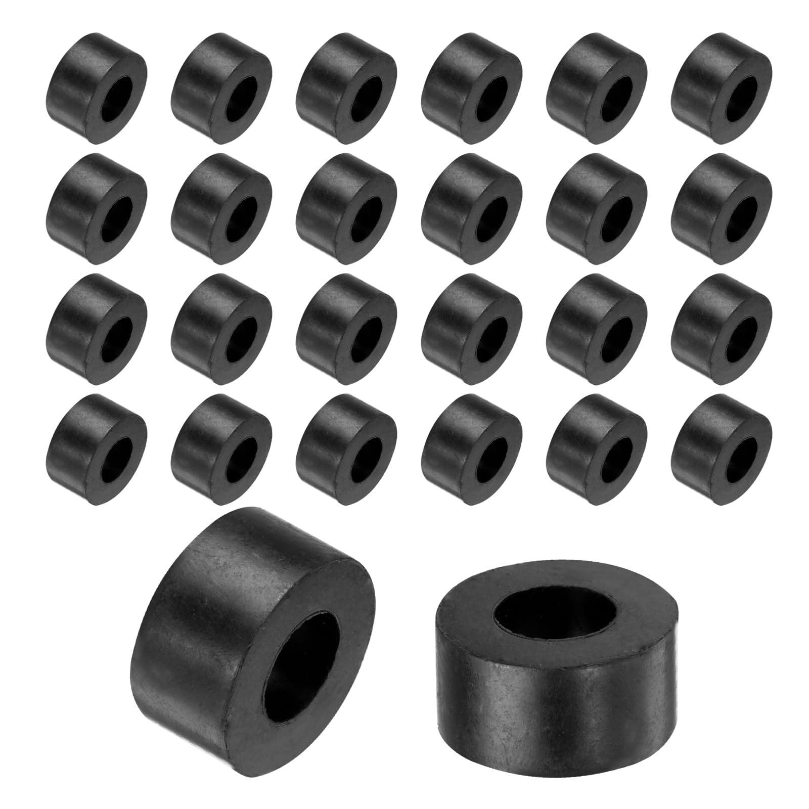 Unifizz 36PCS Rubber Spacers 20mm OD 10mm ID 10mm Height Round Anti Vibration Spacer Rubber Bushing Grommets Thick Rubber Washers for Home Car Accessories