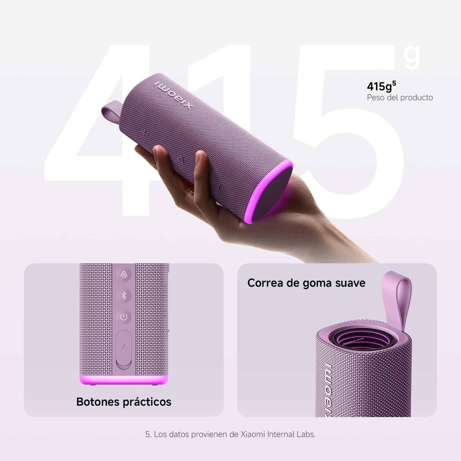 XIAOMI Sound Play Altavoz Bluetooth Portátil 18W, Sonido Inmersivo Potente, Auracast Multi-Speaker, Luz RGB Ambiental, 14 Horas de Batería, IP68 Waterproof, TWS Pairing, Bluetooth 6.0, USB-C, Negro