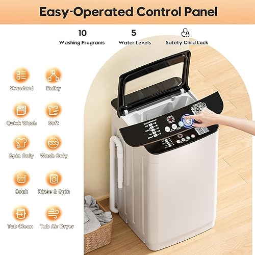 Miniatura 2 de Auertech Juego combinado de lavadora y secadora portátil, secadora de ropa portátil de 1.8 pies cúbicos con secadora de botas, lavadora totalmente