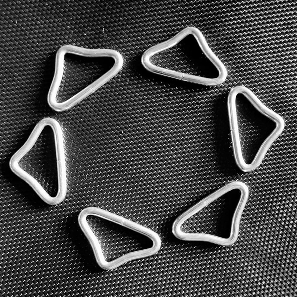 Replacement Trampoline Parts Trampoline Triangle Rings Buckle Metal Triangle Jump Rings High Strength Corrosion Resistant Dog Leash Rings Trampoline Accessories Bag Repair Kit