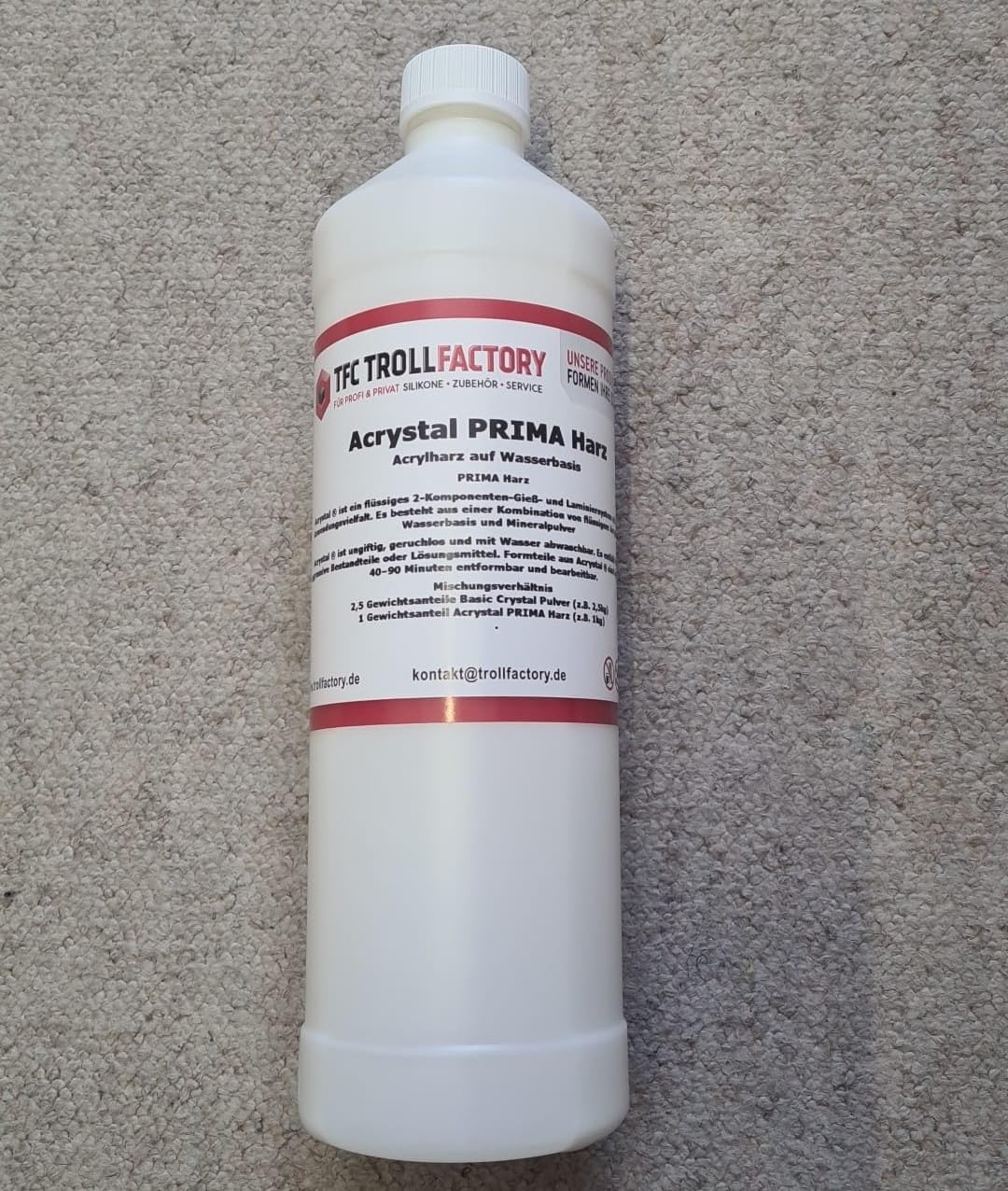 Acrystal Prima Acrylharz 1 kg — Härtungsverstärker zur Anmischung mit Acrystal Crystal Pulver