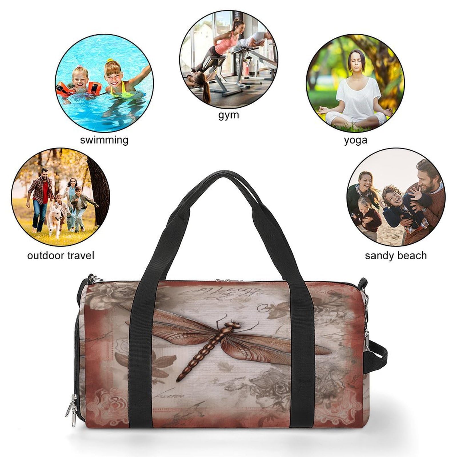 Turnbeutel Libelle Biene Turnbeutel für Damen Herren Rucksack Turnbeutel mit Schuhfach Wiederverwendbar Turnbeutel Mini Turnbeutel Libelle Biene, One Size, Libellen-Biene, Einheitsgröße