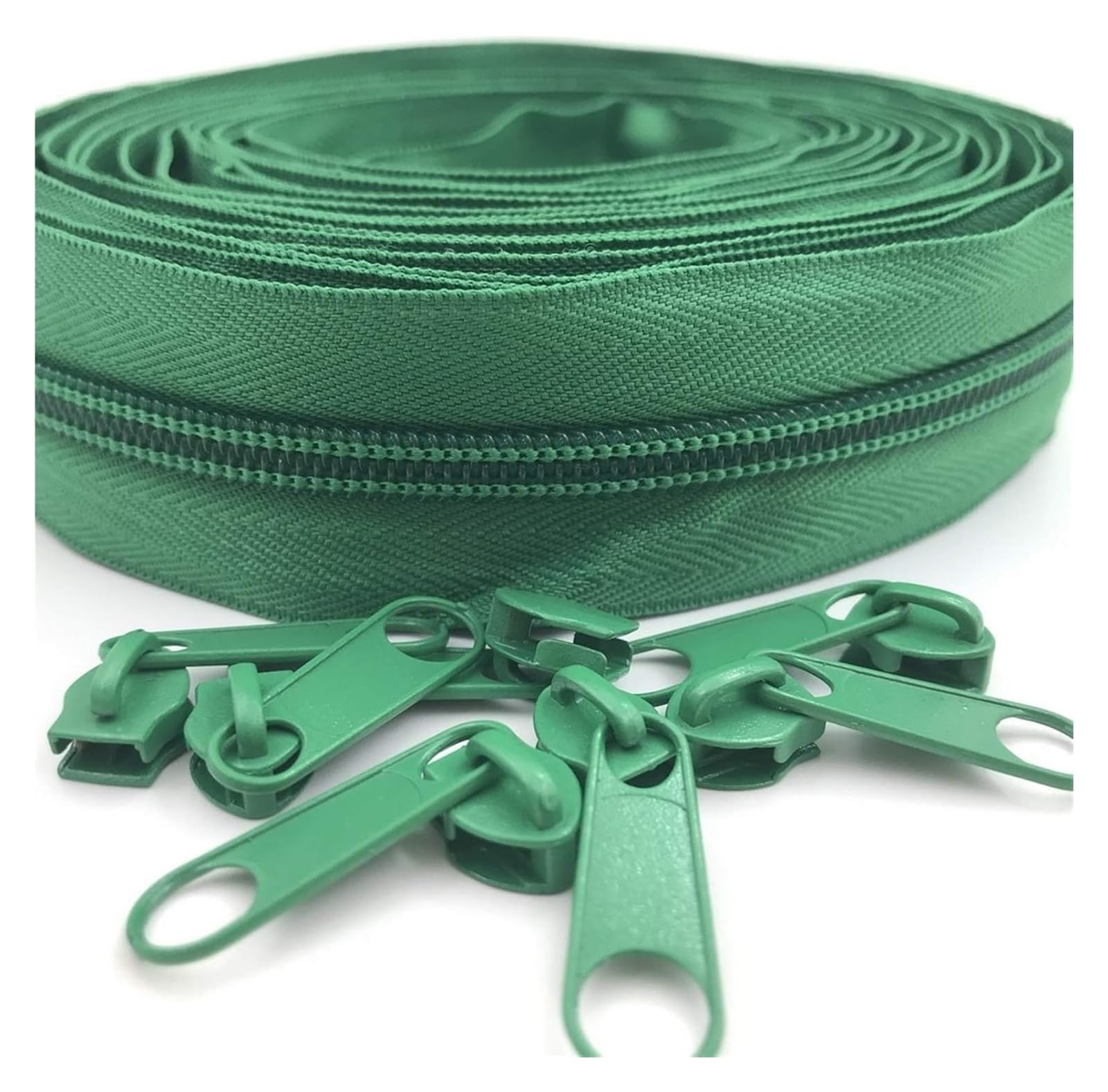 dfEDRd Nylon Coil Zipper by The Yards, Nylon Coil Zippers, by The Yard with 20pcs Sliders, f5 10 Meter 24 Colors(243 Green)