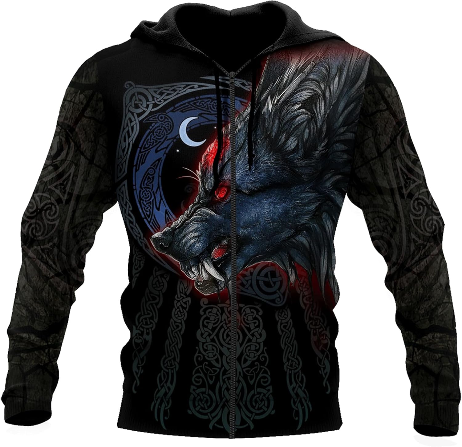 MYZTTZR Celtic Knot Hoodie,S, Vichingo 3D Stampato Felpa con