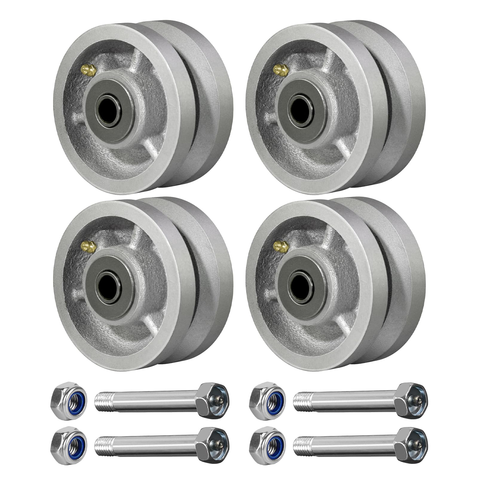 4" x 1.5" V-Groove Steel Wheel, 7/8" Wide 90° Groove Fits 1" Angle Iron Track, Heavy Duty Industrial Track Wheel with Relief Groove, High Load Capacity（2 Pack） — Amazon image 19