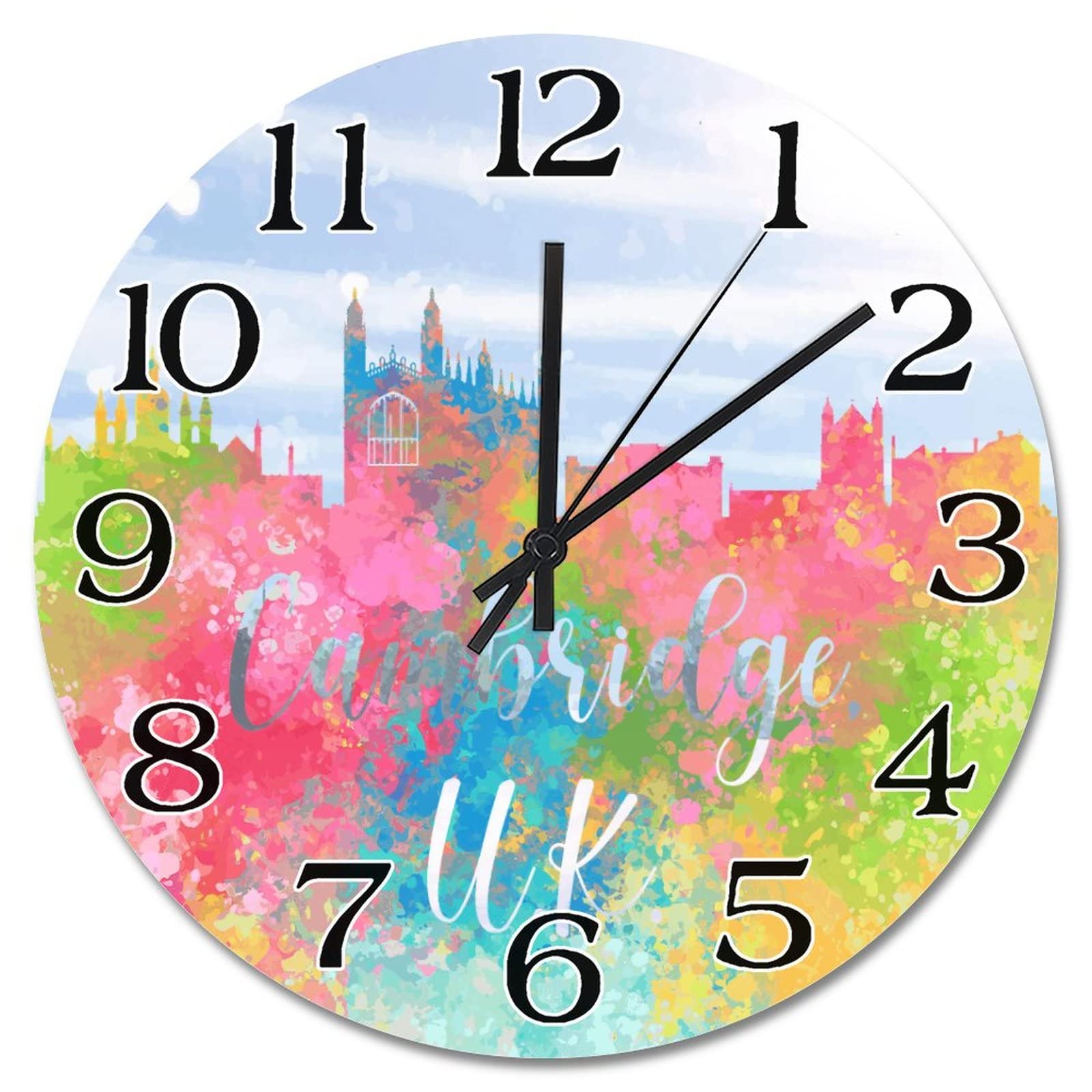 Horloge silhouette Cambridge amusante de 38 cm, le cadeau idéal pour décoration de cuisine et salon