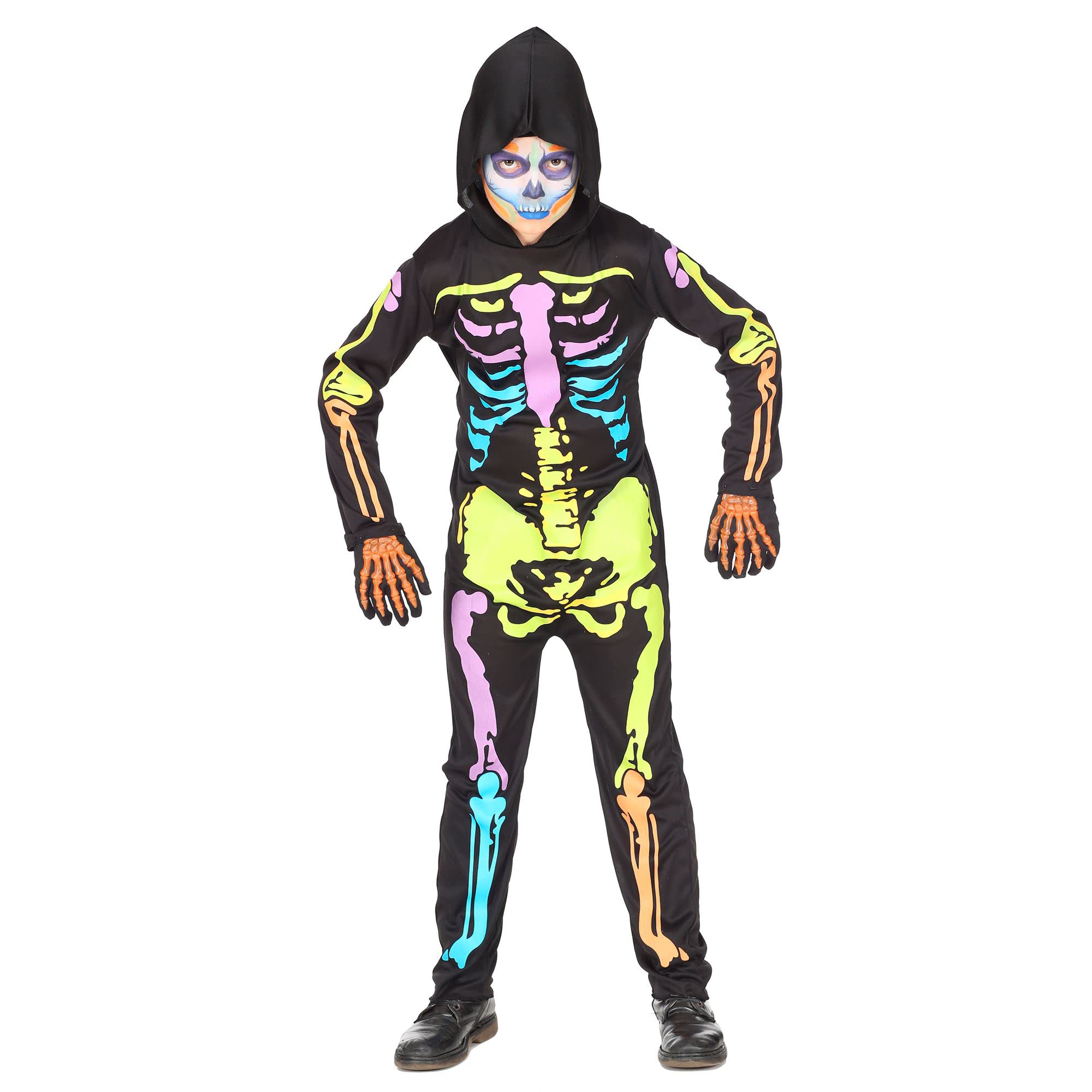 Widman Colourful Skeleton - Halloween - Childrens Fancy Dress Costume - Large - 158cm - 11 To 13 Years