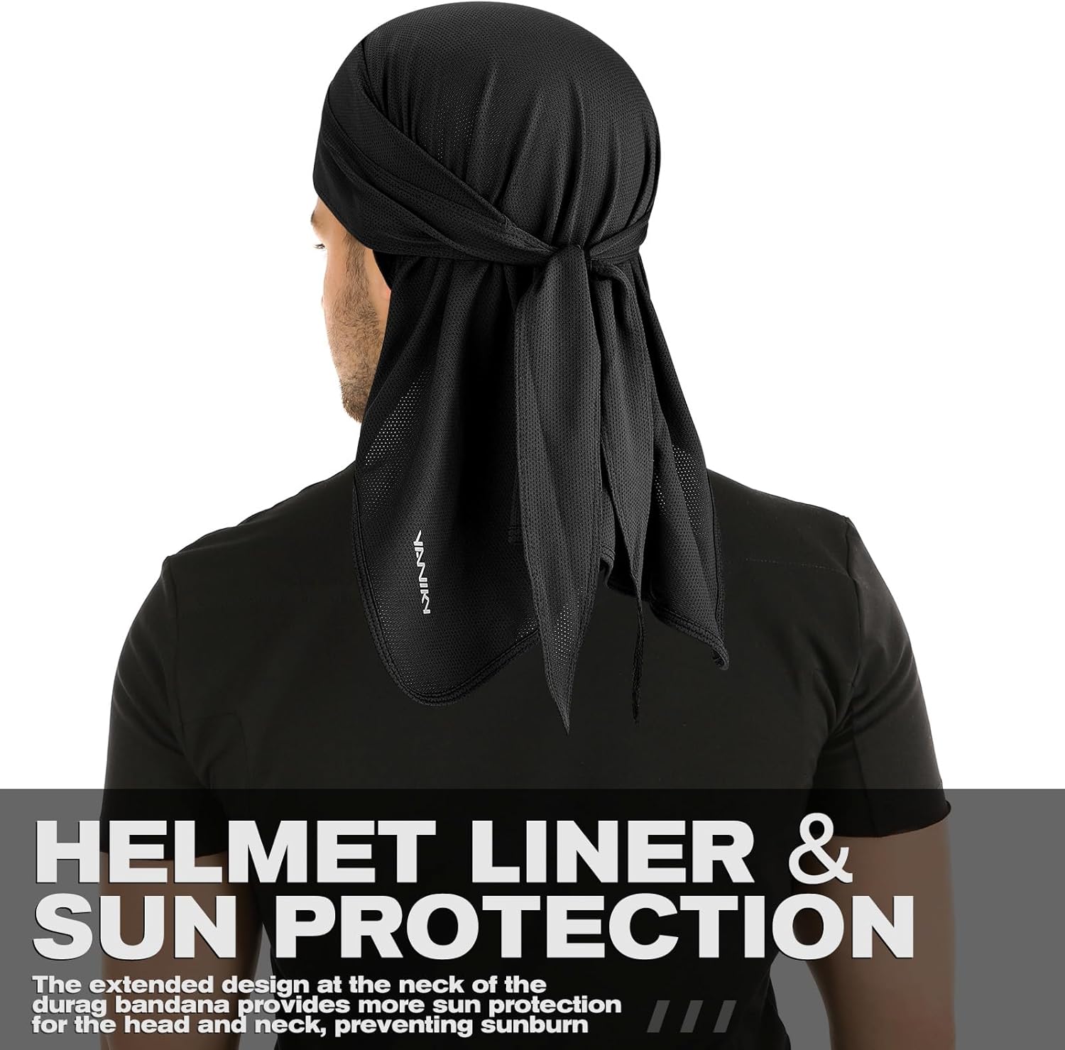 Bandanas Skull Cap for Men Women 3-in-1 Breathable Helmet Liner Neck Widening UV Sun Protection Neck Drape Do Rag Cycling Cap - Image 3