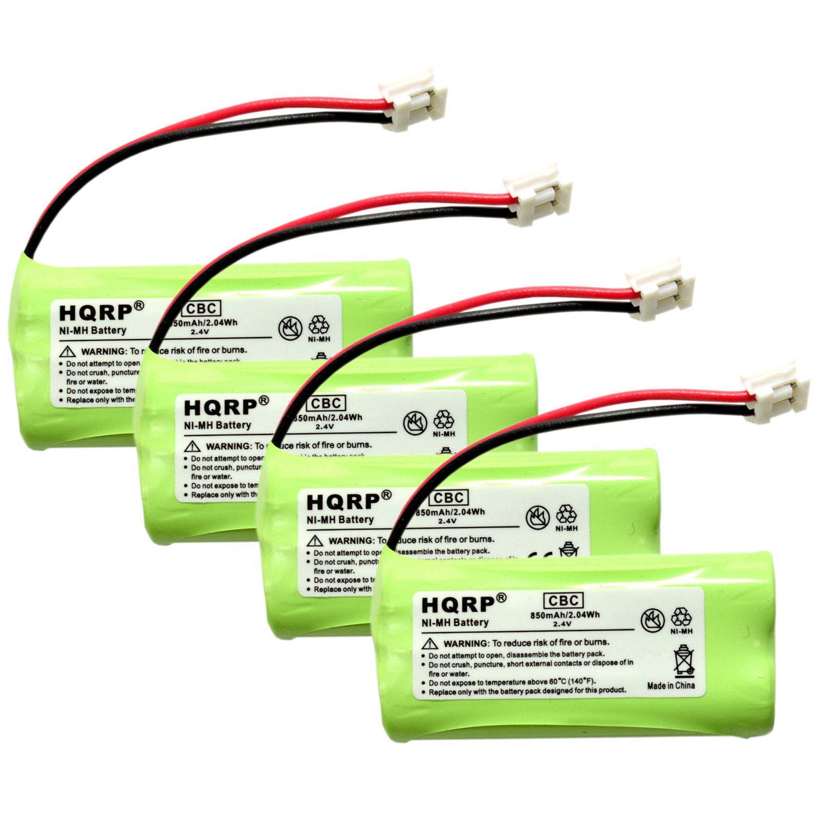HQRP 4-PACK Battery for AT&T LUCENT BT8001 BT184342 BT284342 3101 3111 89-1330-00-00 89-1335-00-00 GE 5-2754 Philips SJB-2121 Cordless Phone + Coaster