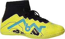 Chuteira Futsal Tênis Quadra infantil Amarelo Cano Alto Botinha com Solado Costurado 28 ao 33 Blank Star