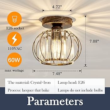 Amazon.com: YYJLX Semi Flush Mount Ceiling Light Fixture E26