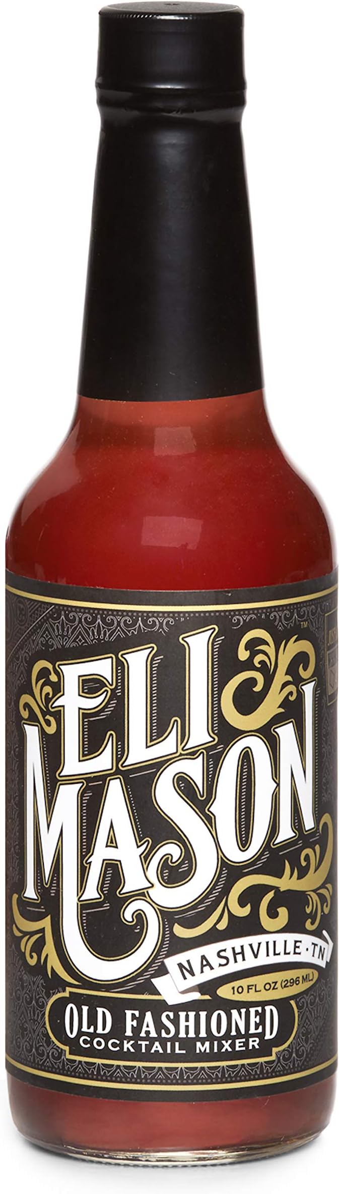 Eli Mason Classic Old Fashioned Cocktail Mixer – Small-Batch Whiskey Cocktail Mix Made with Real Cane Sugar & Premium Bitters – Craft Old Fashioneds at Home – Made in Nashville, Tennessee – 10 Ounce Bottle