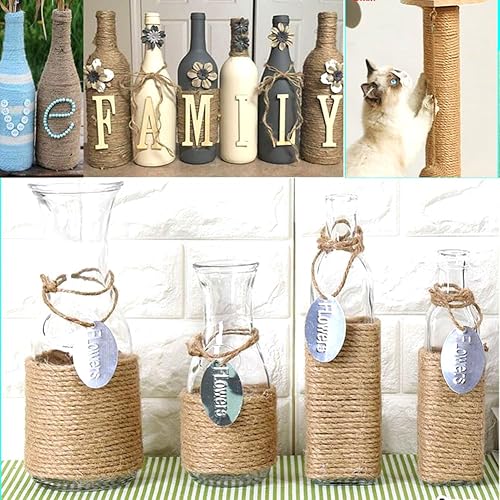 Miniatura 6 de ARISKEY Cuerda de yute de 0.157 in, cuerda de yute natural de 328 pies, cuerda de yute natural resistente de 328.1 ft para decoración, jardín,