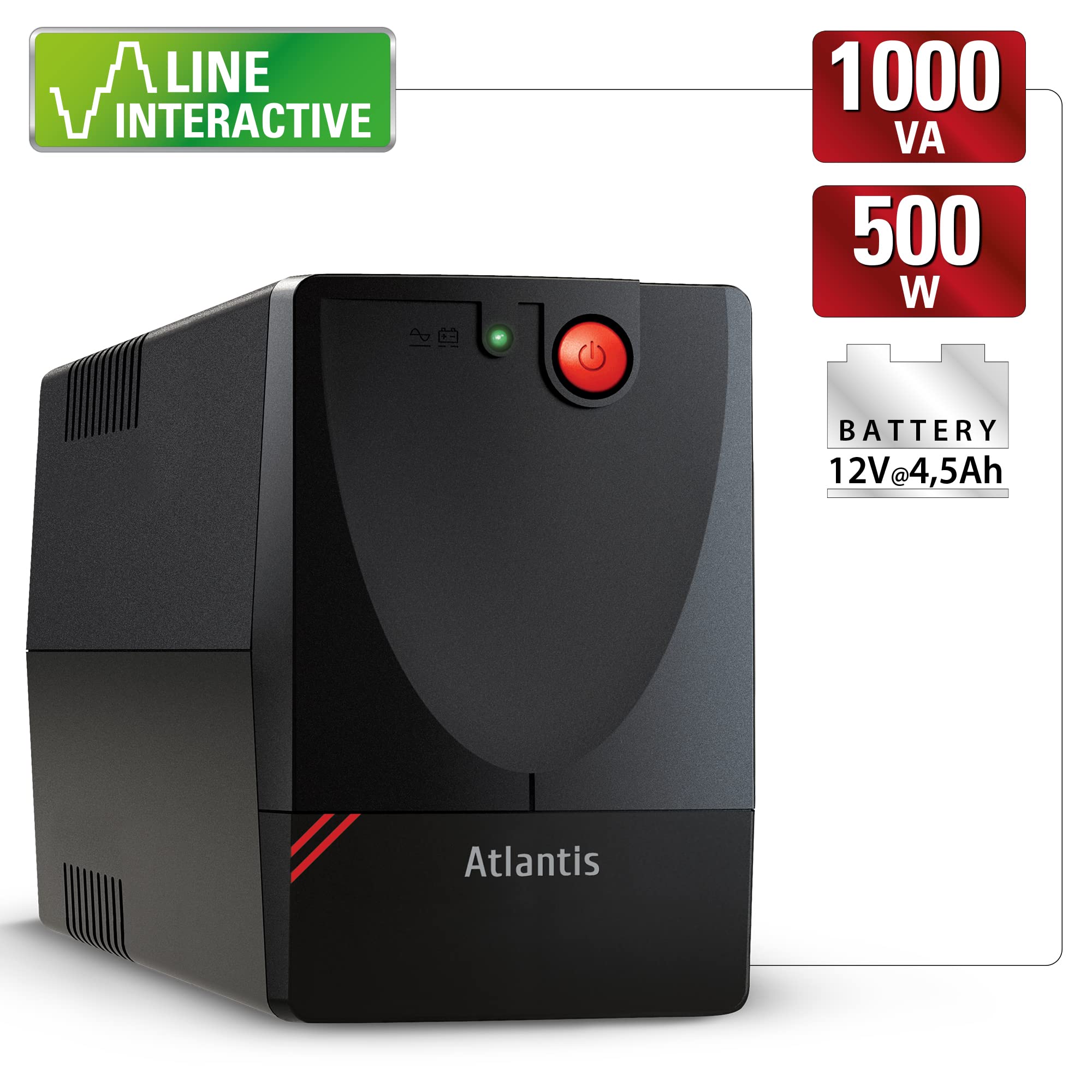 Atlantis UPS X1500 Line Interactive 1000VA 500W