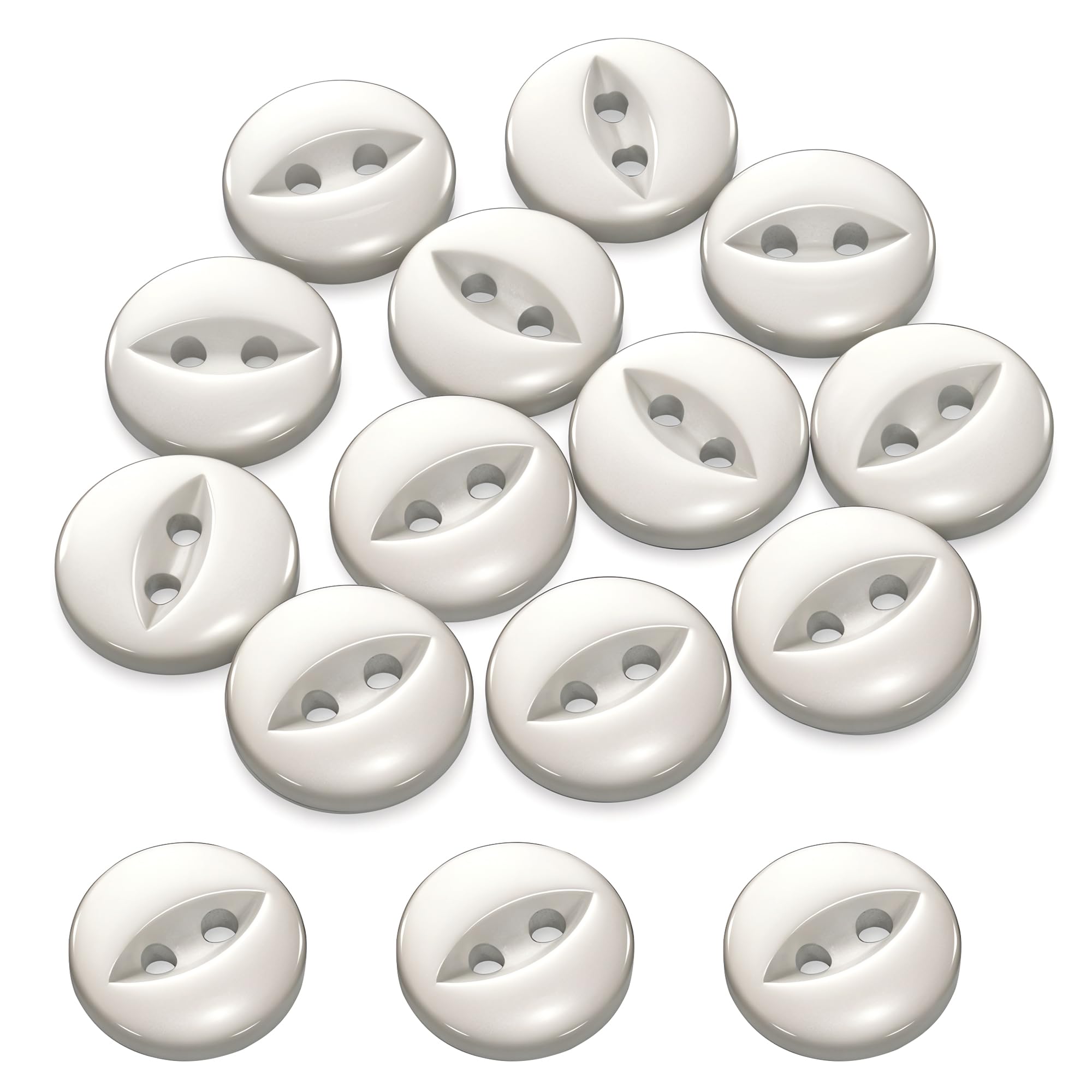 WedDecor Ivory Pearl 11mm Bulk Pack Fisheye Resin Buttons, 500pcs