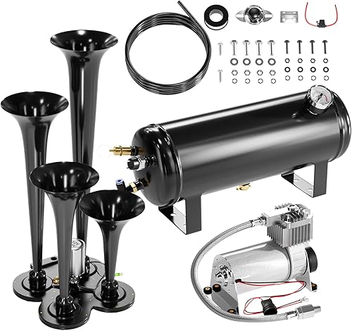 Compresor de aire de 150PSI 12V con tanque de 1.59 galones, bomba de compresor de tanque de aire de 6L para tren, camión, bocina de tren de aire,