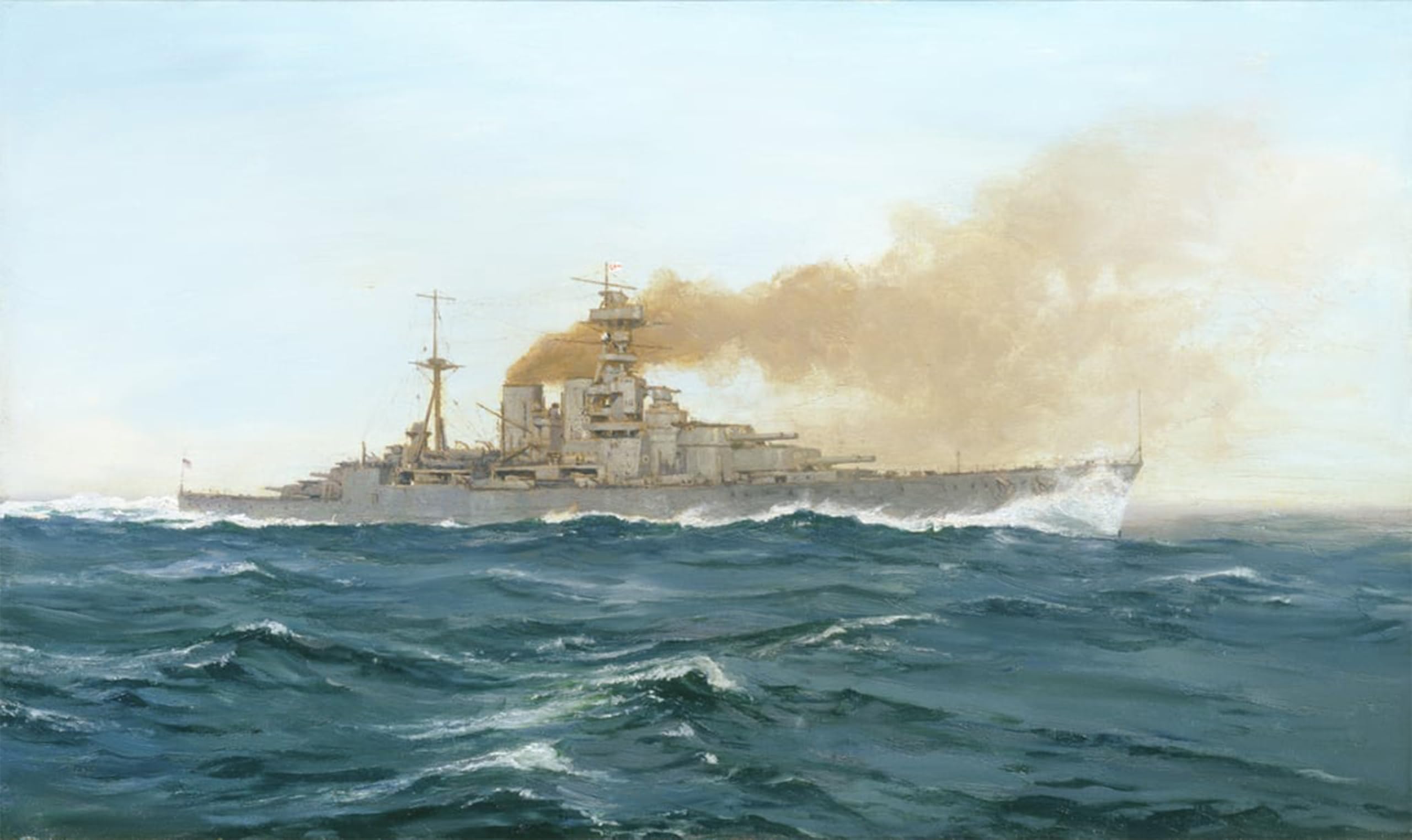 Posteriik No Frame Famous Modern Artwork Art Mural Hms Hood By Duff Tollemache Oil Paintings Pictures For Home Decor 60X90cm