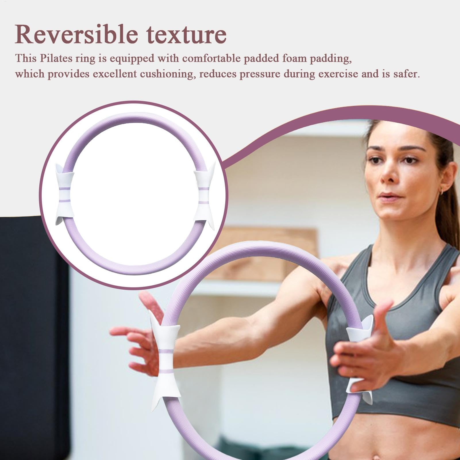 AFK DIRECT Pilates Ring 15-Inch, Magic Circle for Women, Fitness Ring for Core & Thighs, Yoga & Strength Training, Workout Ring for Home & Gym, Inner Thigh Toner, Pilates Accessory (Black)