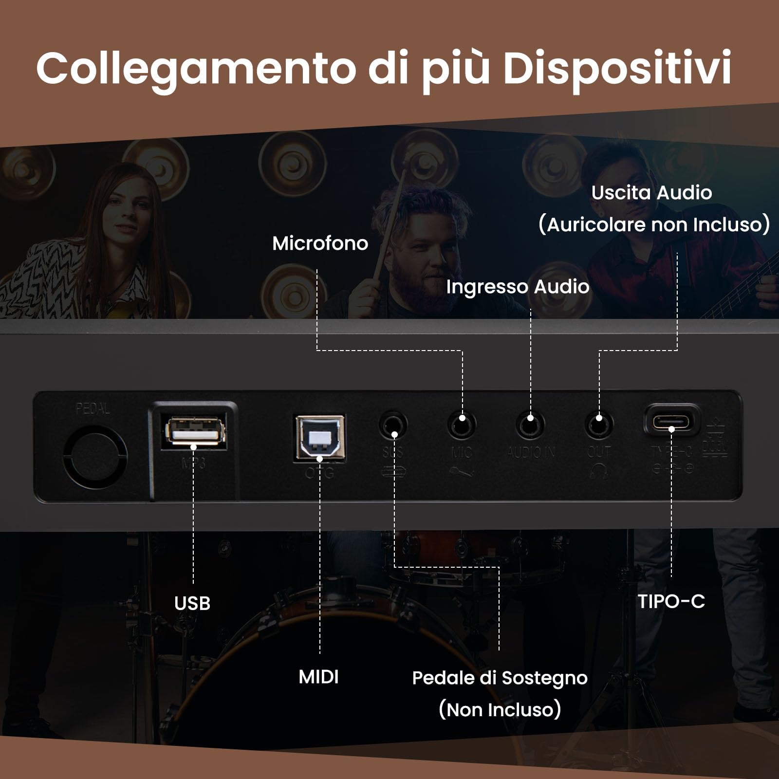 COSTWAY Pianoforte Elettronico Pieghevole 88 Tasti, Piano Digitale con MIDI, 1000 Ritmi, 1000 Timbri, 150 Canzoni Demo, Registrazione, Borsa da Trasporto, Nero