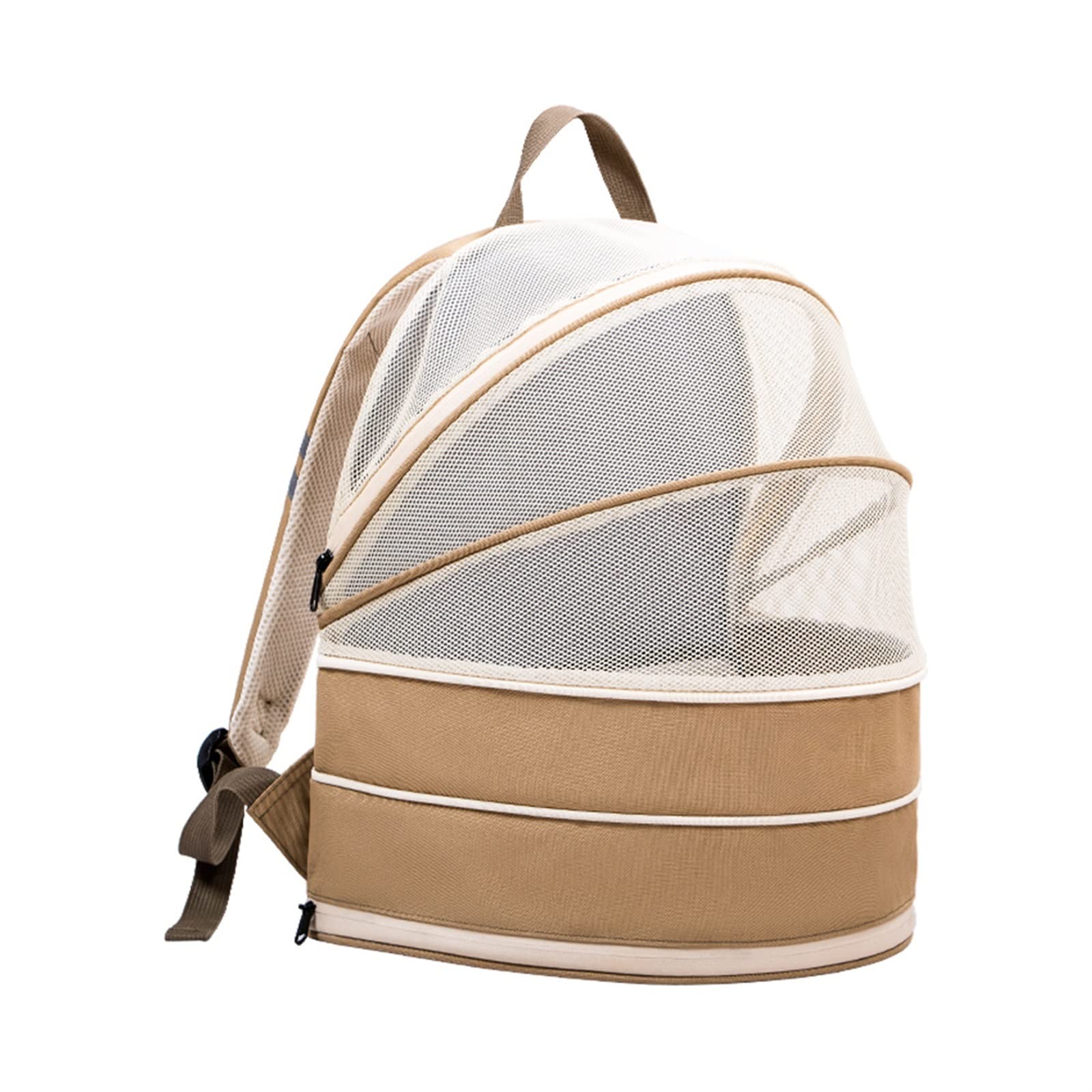 Pet Carrier Backpacks Breathable Pet Cat Carrier Backpack Large Capacity Cat Dogs Carrying Bag Folding Pet Chest Portable Outdoor Travel Pets Carrier (Color : Camel)