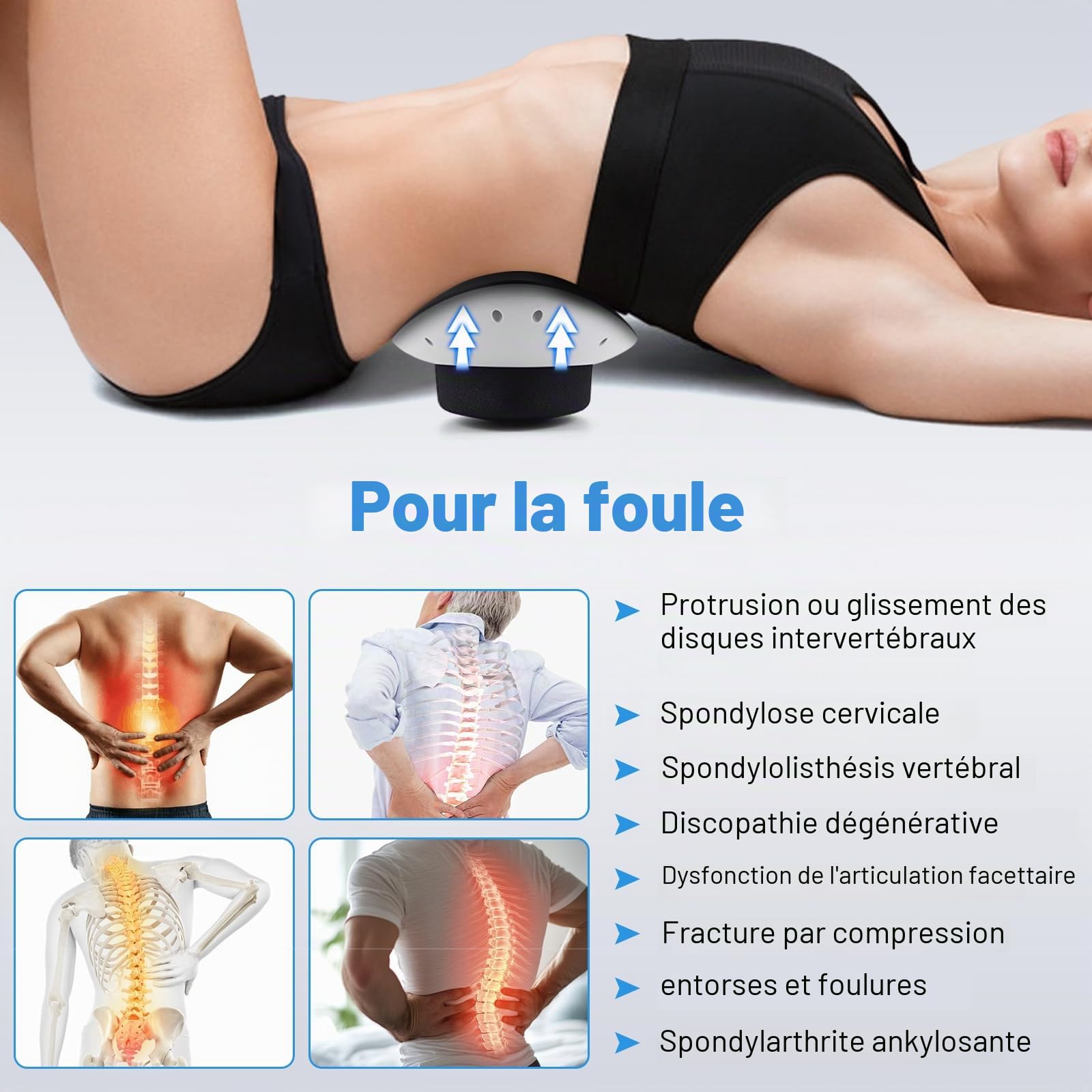 Appareil de massage lombaire électrique, appareil de traction lombaire | appareil de massage du dos, appareil de massage infrarouge, massage vibrant et coussin d'air